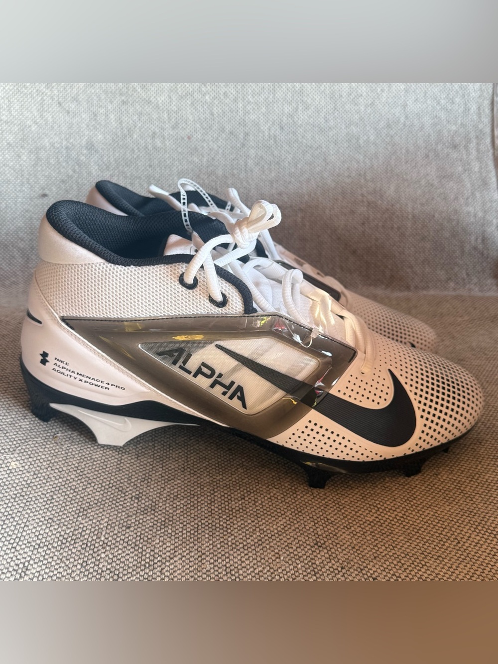 Nike Alpha Men's White and Black Athletic Cleats